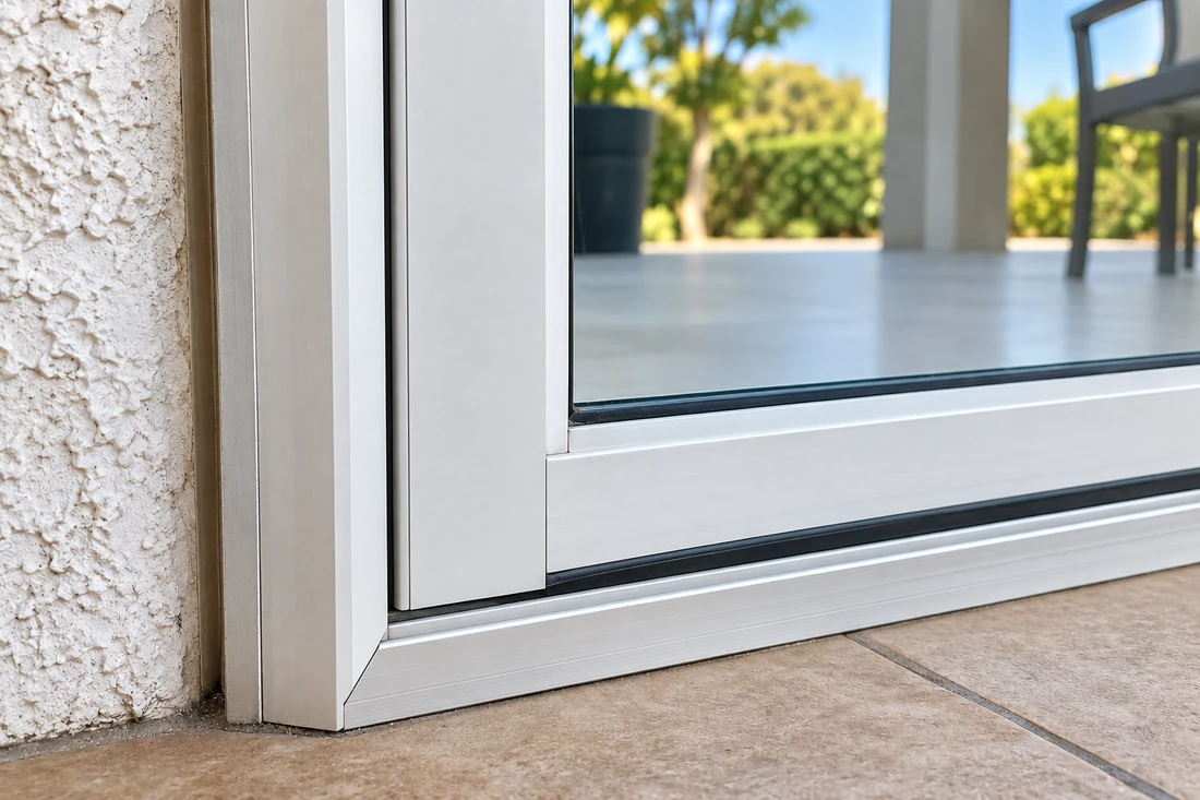 White window and frame interior detail